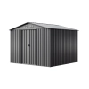 Domek narzędziowy metalowy NORDVIC Magni 283x189 cm + przesuwne Drzwi 182 cm, Ocynkowany, Dwuspadowy Dach, Wentylacja, Light Grey